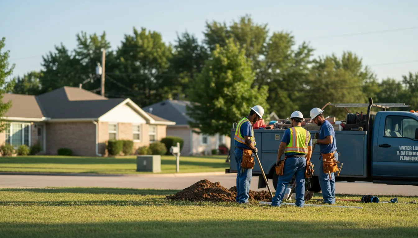 Residential water line and bathroom plumbing service in Reeves, LA